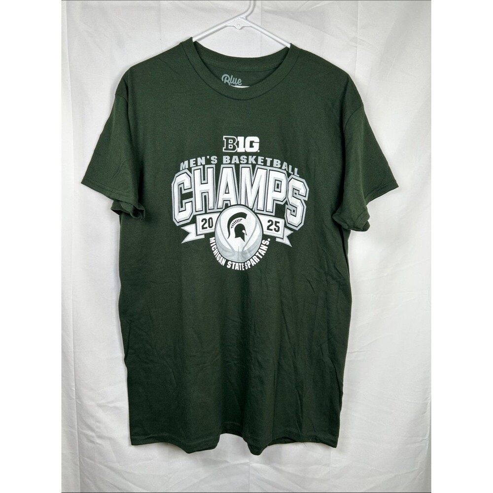 Michigan State Spartans Basketball Champs 2025 T-Shirt Men’s Large Green
